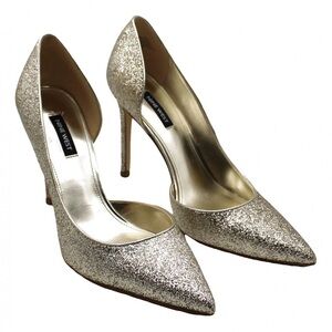 Nine West | Womens Folowe d'Orsay Stiletto Pumps Glitter Gold | Size 6 NWOT